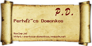 Perhócs Domonkos névjegykártya